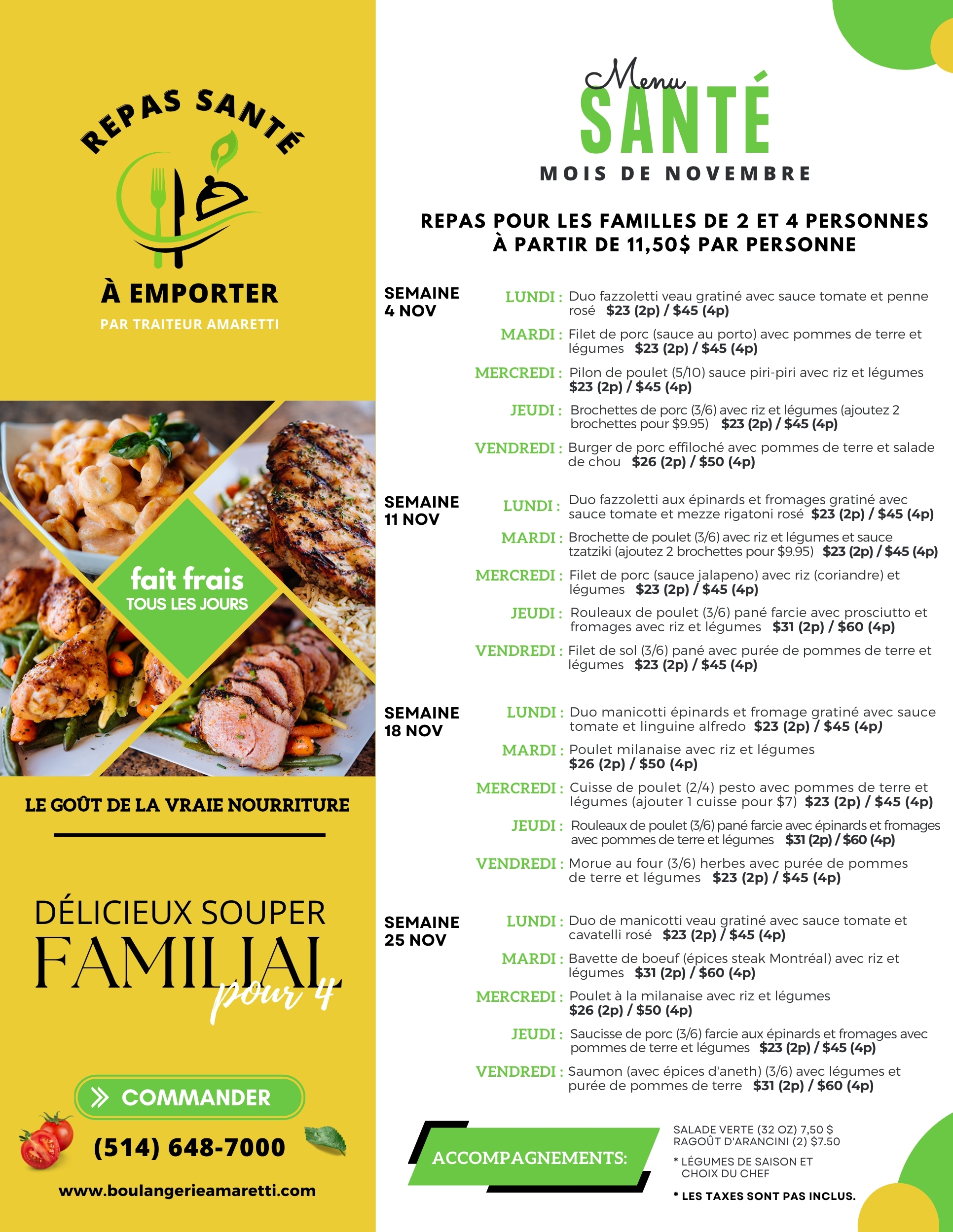 Amaretti - Meals Menu FR NOV 2024