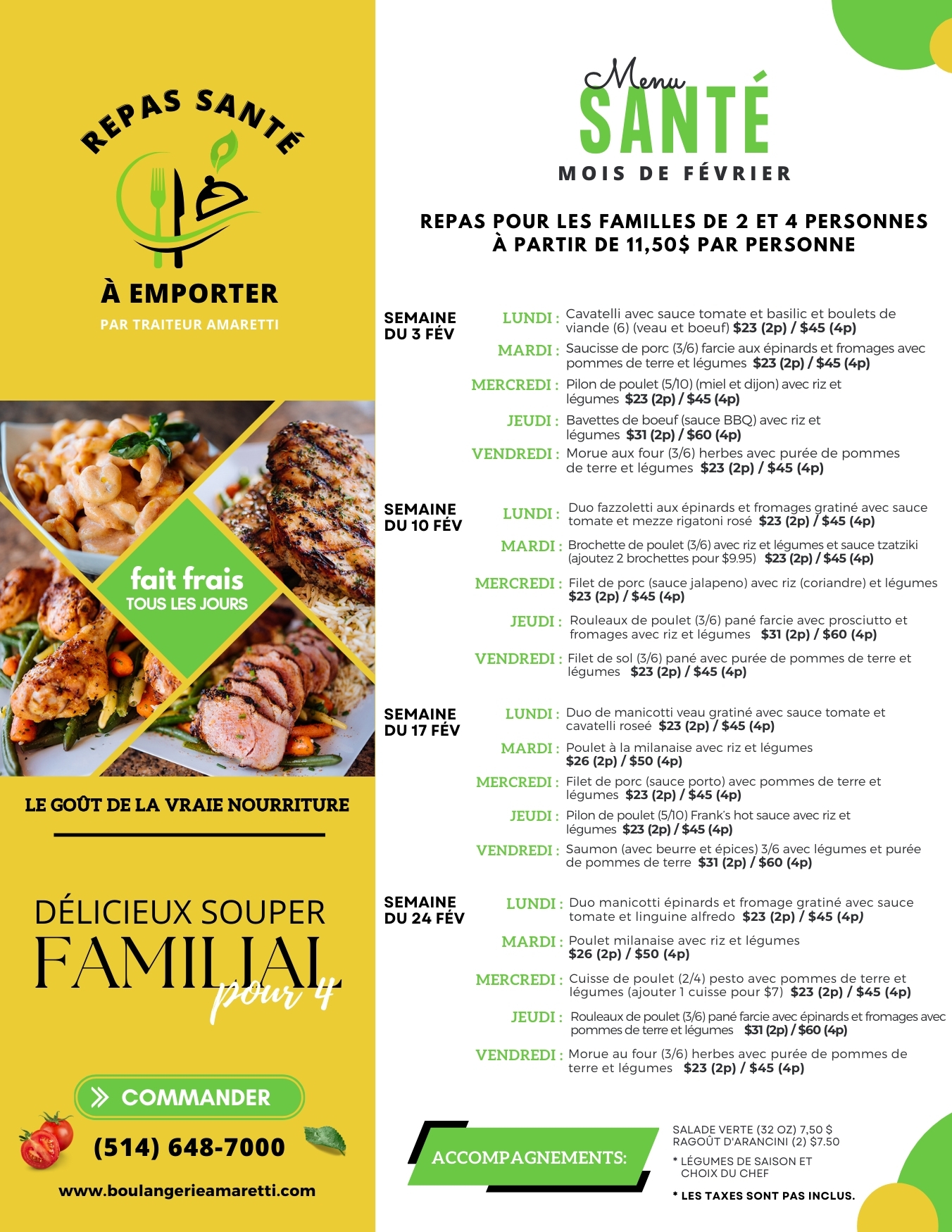 Amaretti - Meals Menu FR FEB 2025